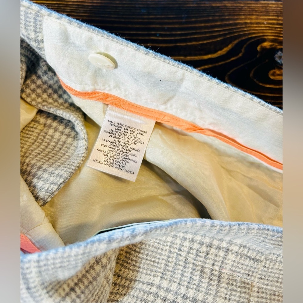 Anthropologie Elevenses The Brighton Plaid Wool Flare Trouser Pants Sz 14 - Picture 4 of 8